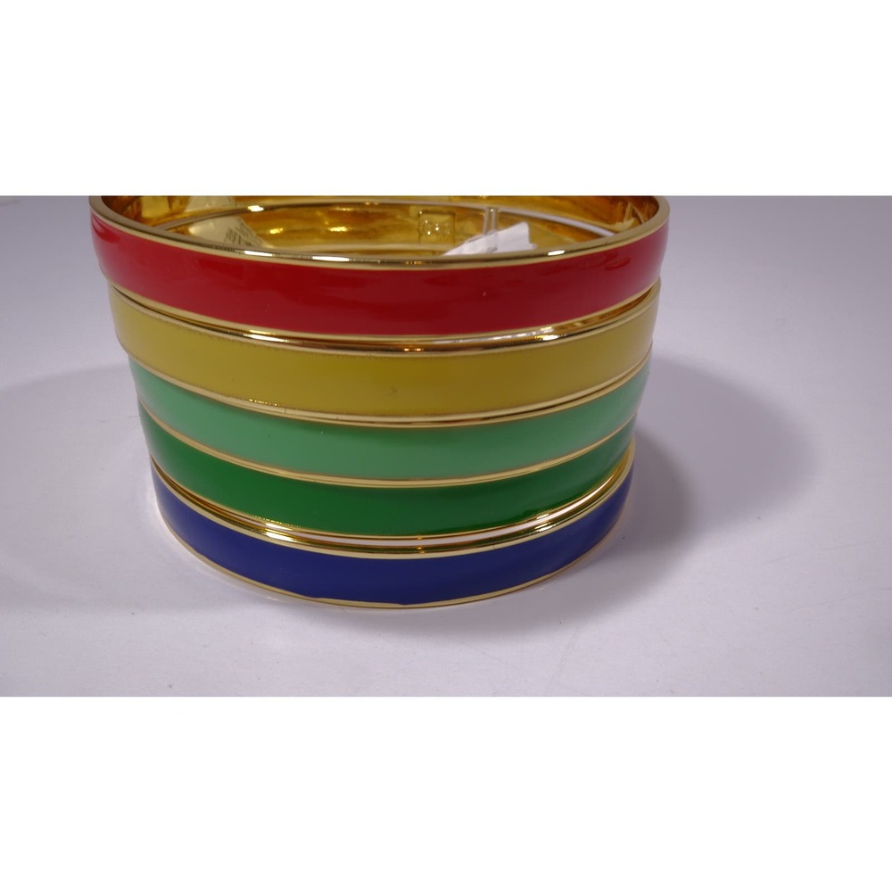 Gap Women's rainbow Enamel Gold Bangle Bracelet Set of 5 NWOT 15ea - Picture 2 of 7